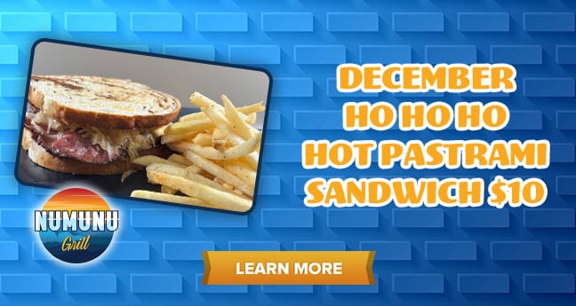 December Ho Ho Ho Hot Pastrami Sandwich